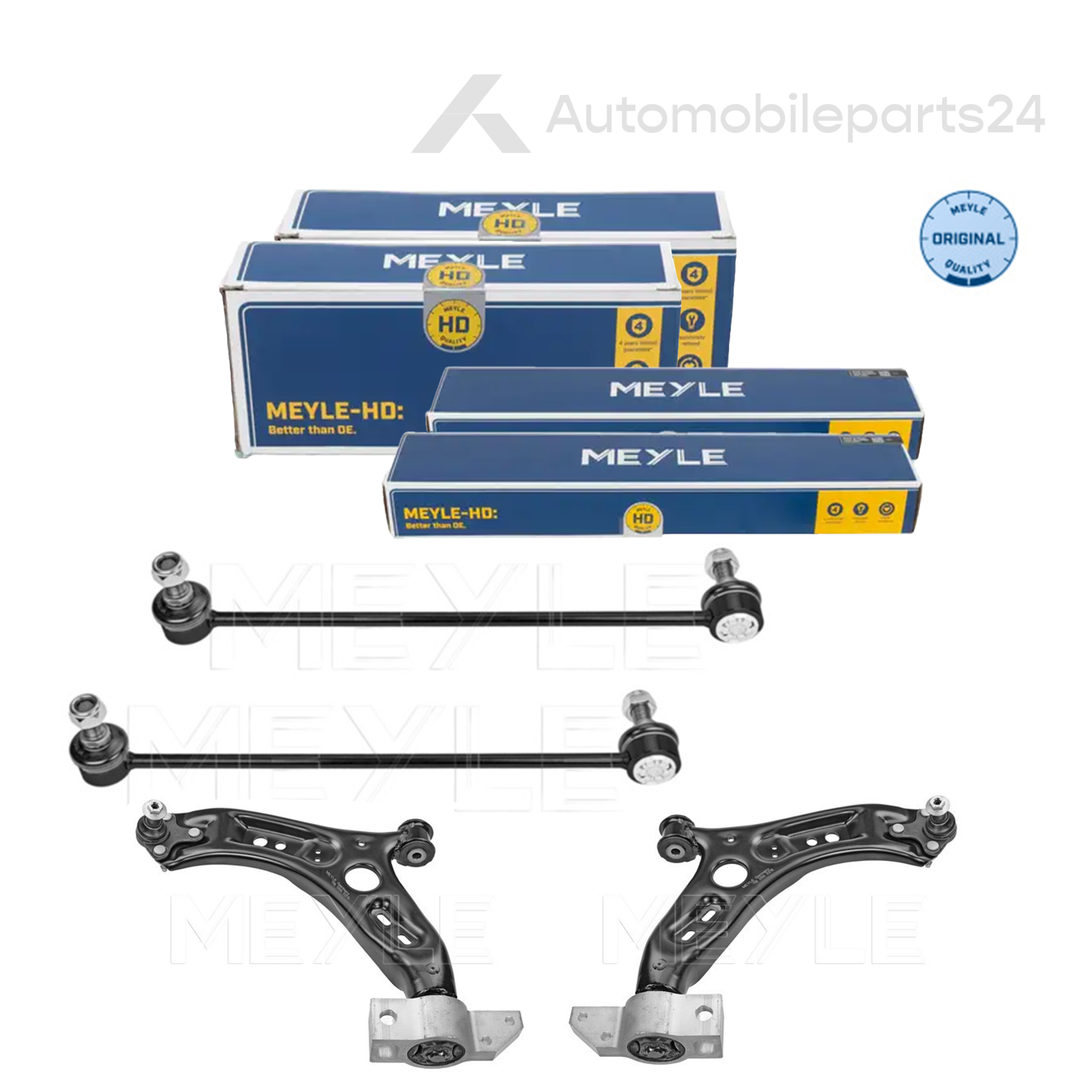 2x MEYLE QUERLENKER + KOPPELSTANGEN VORNE für AUDI, VW, SEAT, SKODA
