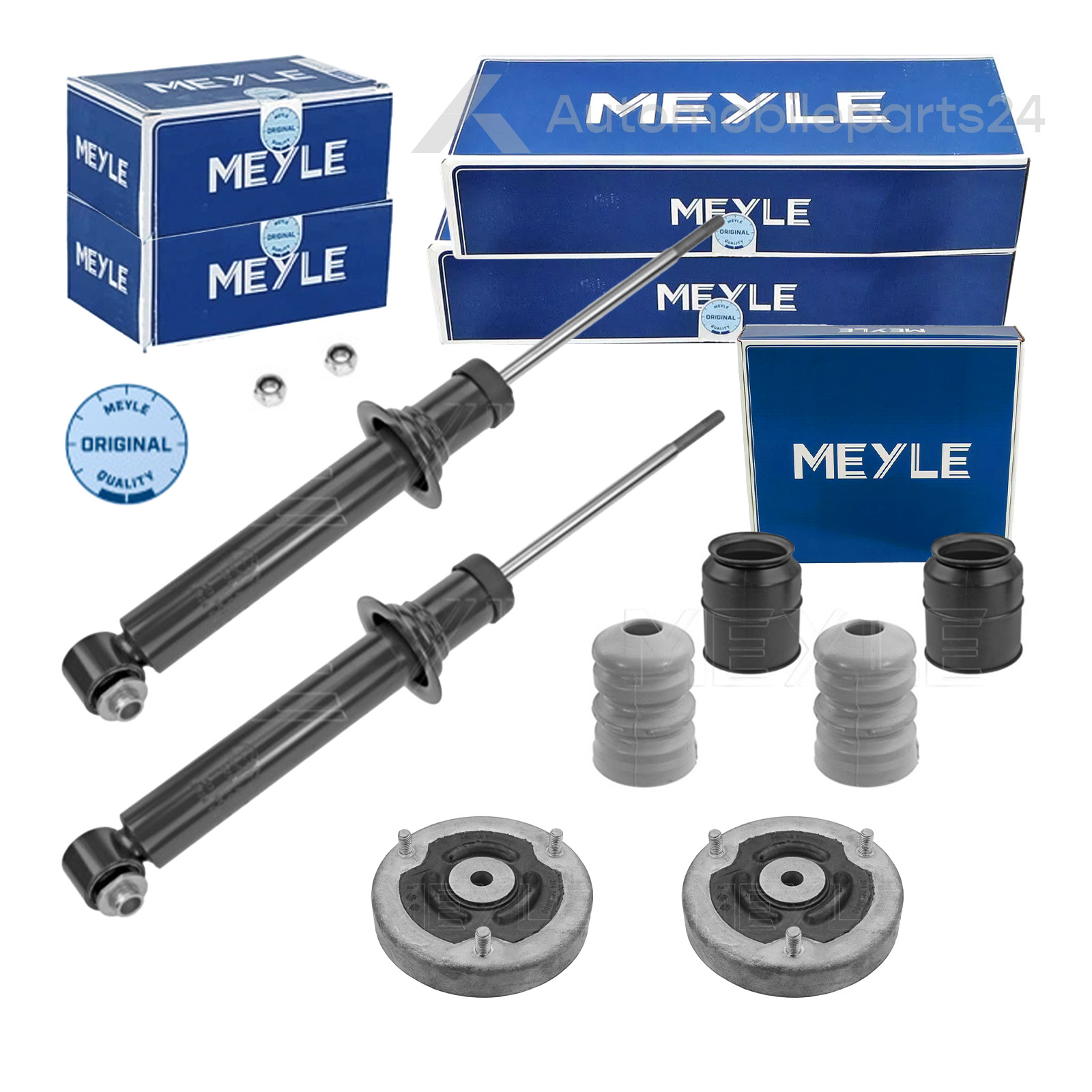 2x Meyle Stossdämpfer hinten + Federbeinlager Staubmansche BMW 5er E60 Limousine