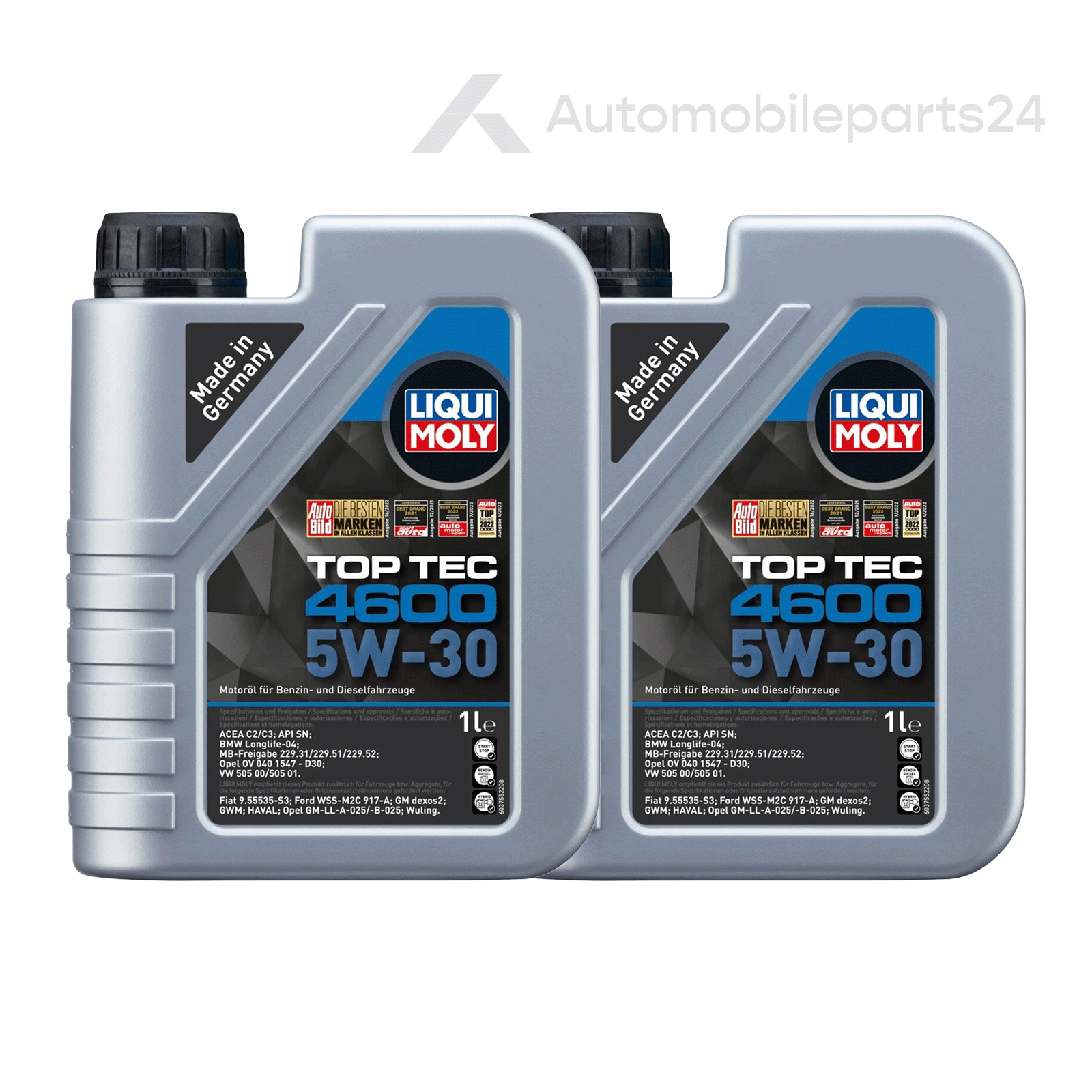 2x Motoröl LIQUI MOLY 3755 TOP TEC 4600 5W-30 Motorenöl Leichtlauf Motor Öl 1 Liter